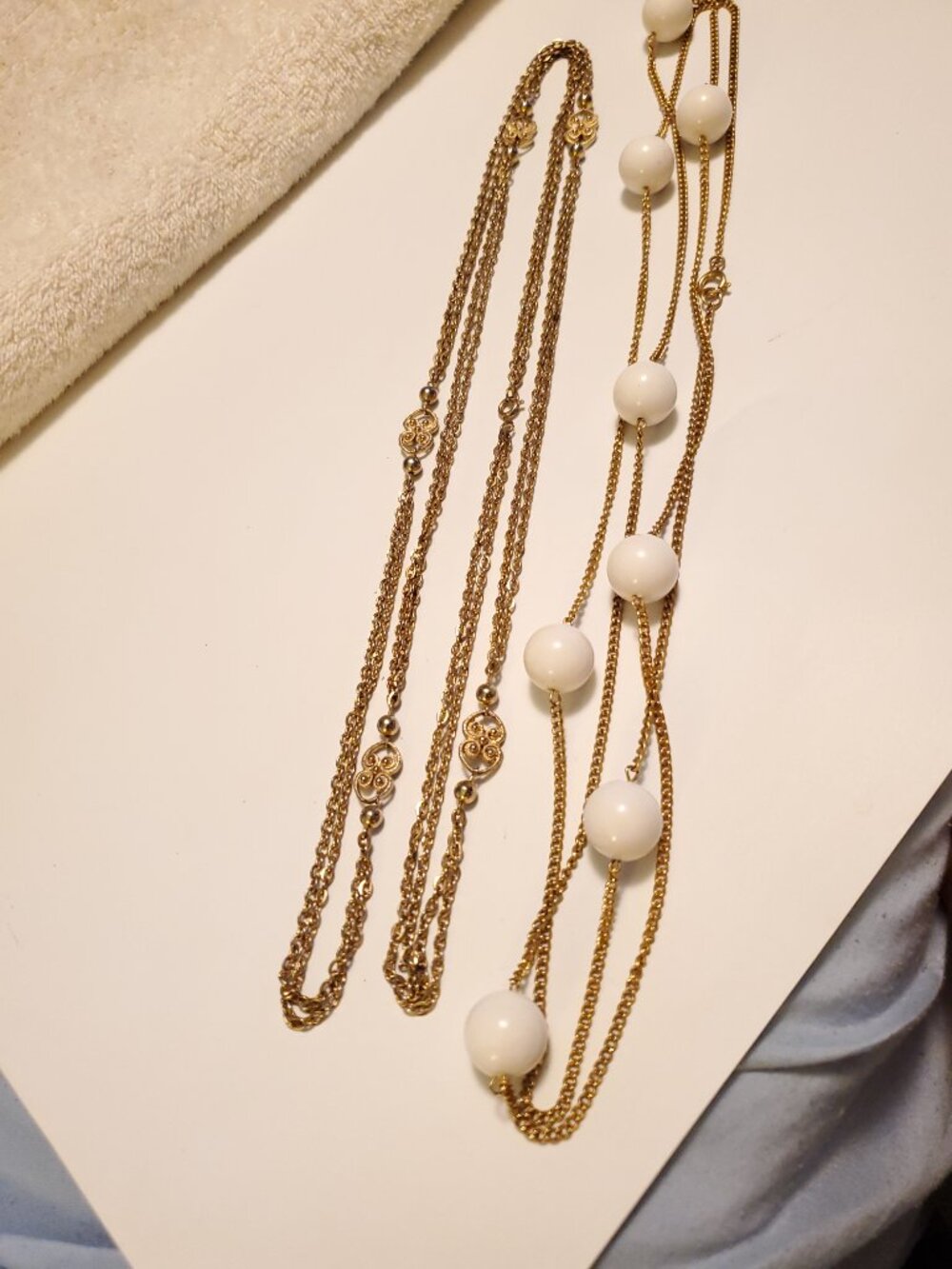 2 Double Length Necklaces, items # A-2133-2134, 94 grams. - Picture 2 of 8